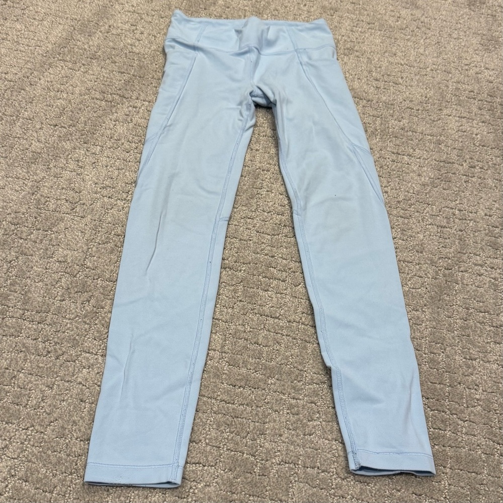 Athleta Girl High Rise Stash Your Treasure Light Blue Leggings - L